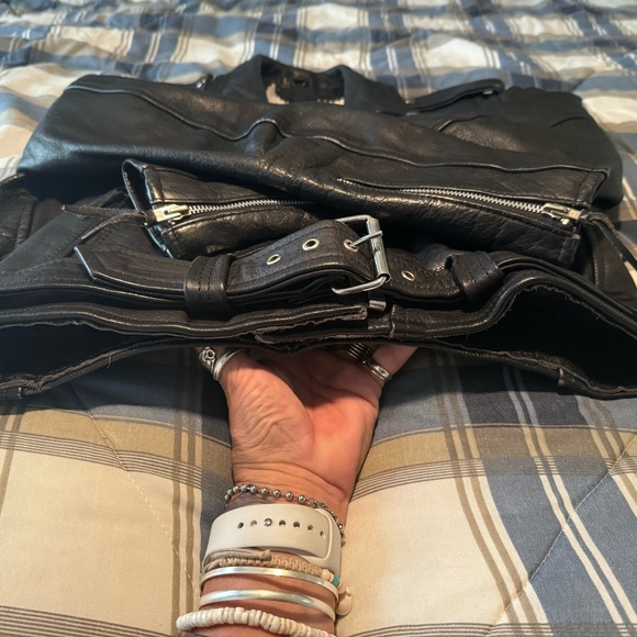 LA ROXX vintage 70s leather jacket biker motorcycle rock punk size L - Picture 8 of 9